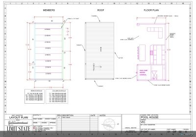 Pool House – Plan View & Construction Details