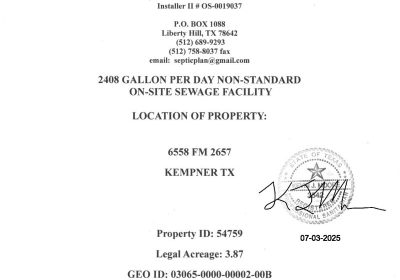 Updated Septic System Engineering Drawing #1 (September 2025)